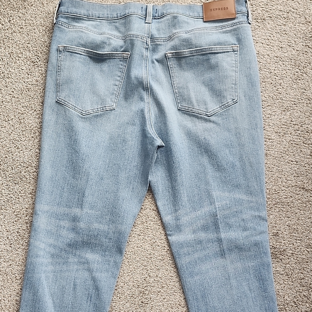 Express Light Blue Men's Straight Jeans - Picture 3 of 3